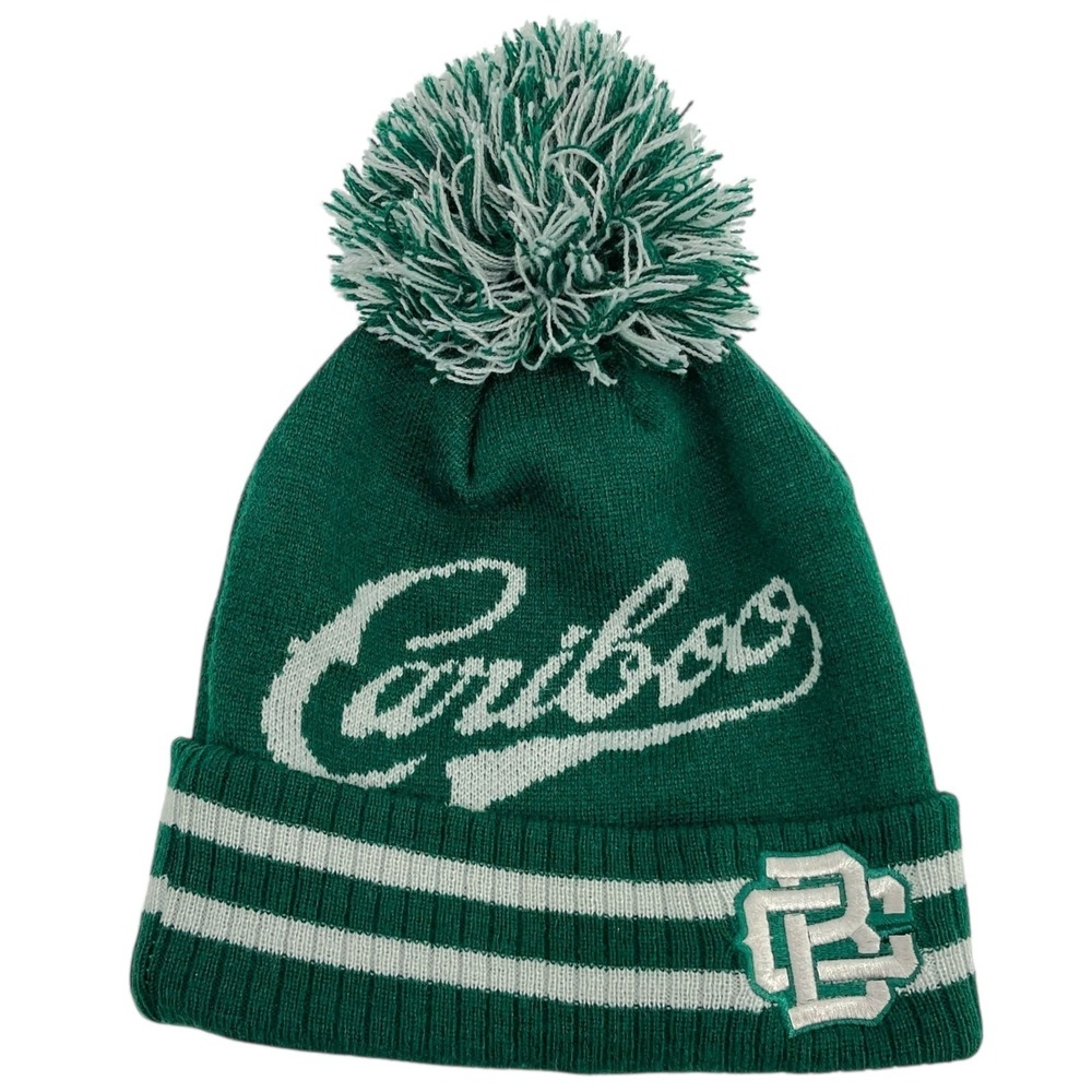Cariboo Brewery Toque Beanie Green Pom Retro-Look One Size